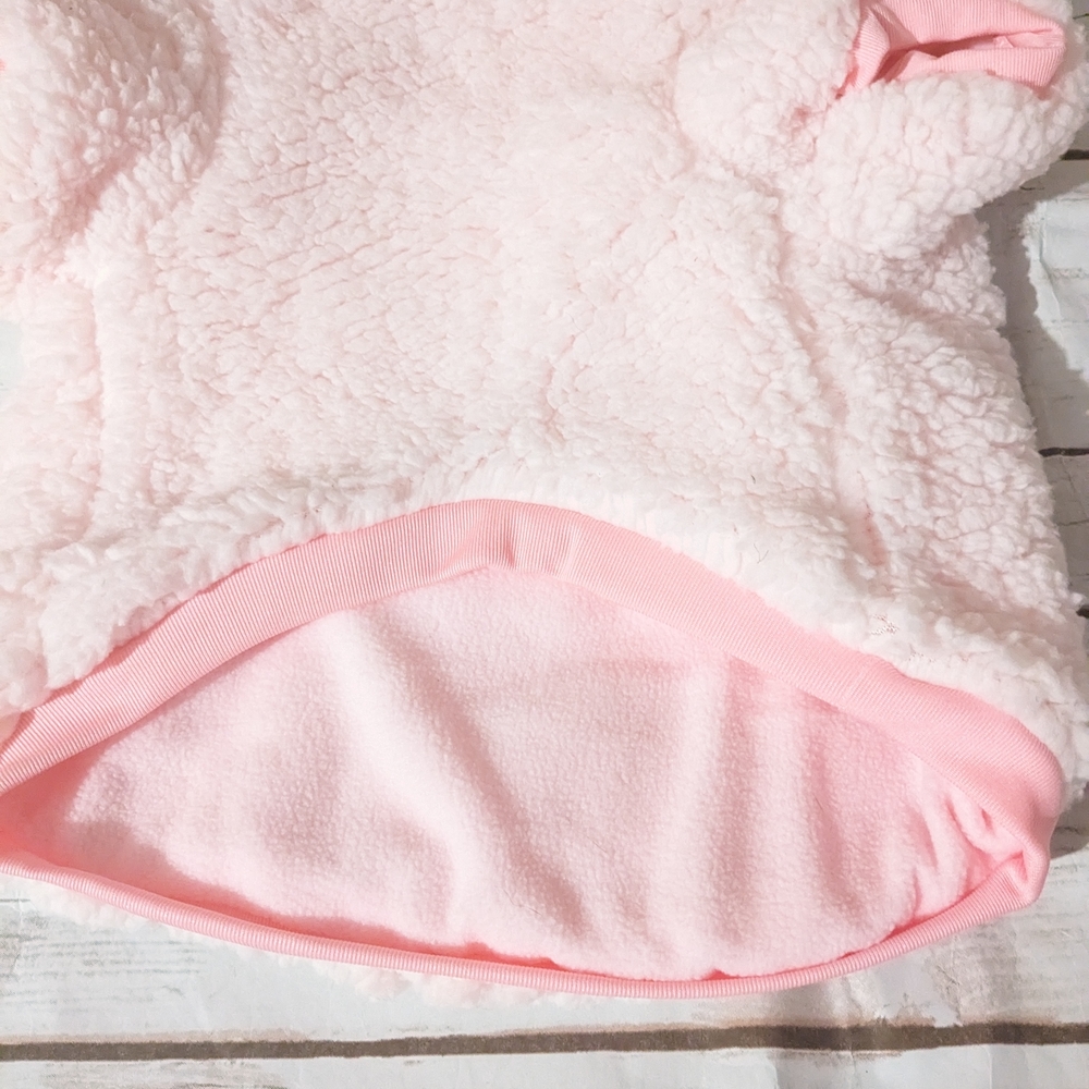New Jessica Simpson Pink Sherba Fleece Dog Hoodie with Teddy Bear Ears - Picture 6 of 11